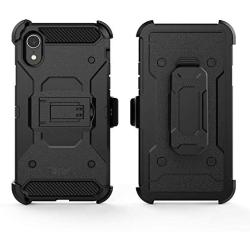 iPhone XR Holster case, Combo Shell with Built-in Kickstand and Swivel Belt Clip Heavy Duty Protection Shockproof Cover for Apple iPhone XR 6.1inch (iPhone XR)