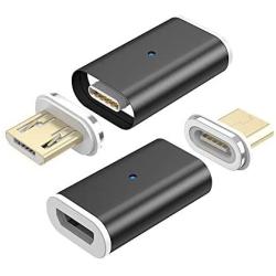 NetDot Gen10 Magnetic Micro USB to Micro USB Adapter Converter(2 Pack Black)