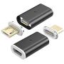 NetDot Gen10 Magnetic Micro USB to Micro USB Adapter Converter(2 Pack Black)