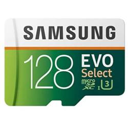 Samsung EVO Select 128GB microSDXC UHS-I U3 100MB/s Full HD & 4K UHD Memory Card with Adapter (MB-ME128HA)