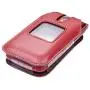 Fitted Leather Case for Alcatel GreatCall Jitterbug Flip Phone for Seniors, Features: Rotating Belt Clip, Screen & Keypad Protection, Secure Fit (Red)