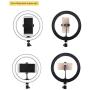 ALEXTREME LED Selfie Ring Light Lamp Cell Phone Holder for Live Stream Makeup Mini Video Dimmable Camera Ringlight for Studio Stand Photography 16cm (Tripod NOT Included)