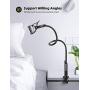 Phone Holder Bed Gooseneck Mount - Lamicall Cell Phone Clamp Clip for Desk, Flexible Long Arm Headboard Bedside Lazy Bracket, Overhead Table Stand, Compatible with iPhone 11 Pro Xs Max XR X 8 7 6 Plus