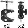 2Pack Camera Clamp Mount Monitor Mount Bracket Double Ballhead Ball Arm with Super Clamp for Ronin M Ronin MX Freefly MOVI