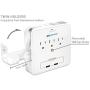 Cable Matters 3-Outlet Wall Mount Surge Protector with USB Charging and Slide-Out Smartphone Holders
