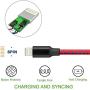DNLM iPhone Charger, MFi Certified Lightning Charging Cable, USB Nylon Braided Syncing 5Pack 3FT 3FT 6FT 6FT 10FT Compatible iPhone 11 Pro Max/SE/Xs Max/XR/8 Plus(Red and Blue)