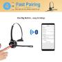 Golvery Bluetooth Headset with Microphone for Cell Phone, PC Skype, Call Center, Supports Multi Point, Mute Function, 15 Hours Talking Time, A2dp Music Playing