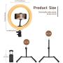 10 inch LED Ring Light with Stand and Phone Holder for YouTube Videos, Live Streaming, Makeup, Selfie Photography, Shooting with 3 Light Modes and 10 Brightness Level