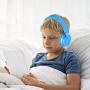 Gorsun Lightweight Stereo Folding Wired Headphones for Kids Adults Adjustable Headband Headset for Cellphones Smartphones iPhone Laptop Computer Mp3/4 Earphones(Blue)