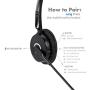 Bluetooth Headset, Noise Canceling Wireless Bluetooth Headset with Dual Microphone for Truck Driver, Over The Head Earpiece, On Ear Car Bluetooth Headphones with 20 Hours Talk Time for Cell Phone