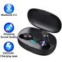 Mini Wireless Earbuds 5.0 UP to 50 Hrs Playtime, Deep Bass Stereo Sound, Advanced Noise Cancellation & Wireless 2200mAh Charging Case, Bluetooth 5.0 Headphones with Light Weight of 3G for Each Piece