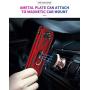 RioGree Phone Case for LG Aristo 5 / Phoenix 5 / Fortune 3 / Risio 4 / Aristo 5 Plus +/ Tribute Monarch/ K8X / K31 with [2 PCS Screen Protector] Kickstand Magnetic for Car Mount Heavy Duty Ring-Red