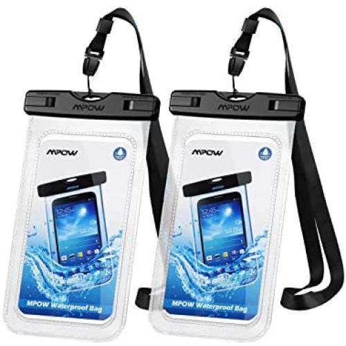 Mpow 097 Universal Waterproof Case, IPX8 Waterproof Phone Pouch Dry Bag Compatible for iPhone 11/11 Pro Max/Xs Max/XR/X/8P/SE Galaxy up to 6.8", Phone Pouch for Beach Kayaking Travel or Bath (2 Pack)