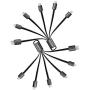 CHAFON Multi Charging Cable Short 3A,6 in 1 USB Charger Cord with 2 USB C,2 Phone,Micro Adapter Ports Replacement for Cell Phone Tablets Speaker and More | Black,5.3 Inch, 2 Pack