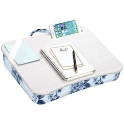 LapGear Designer Lap Desk with Phone Holder and Device Ledge - Blue Blossoms - Fits up to 15.6 Inch Laptops - Style No. 45433