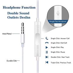 iPhone Earbuds with 3.5mm Headphone Plug [Apple MFi Certified] Mic Call+Volume Control for iPhone Earphones Compatible with iPhone 6s/6plus/6/5s,Android,PC,MP3/4,PC in-Ear Headphone Headset -2 Pack