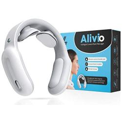 Alivio Neck Cervical Massager,Intelligent Portable Neck Massager by Logybird with Heat Cordless,3 Modes 15 Levels Smart Deep Tissue Trigger Point Massage Use at Home,Office,Outdoor,Car