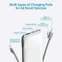 TG90 10000mah Power Bank External Battery Packs, Portable Charger with Built-in Cables for Cell Phone Battery Backup, Portable Phone Charger Compatible with iPhone, iPad, iPod, Android Phones