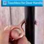 No Touch Tool Door Opener, Rose Golden- Touch Less Keychain for Touchscreen,Reusable Handle Key Tools, Stylus Pen, 2 Pack