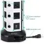Power Strip Tower JACKYLED Surge Protector Electric Charging Station 3000W 13A 10 Outlets 4 USB Ports with 16AWG 6.5ft Heavy Duty Extension Cord for Home Office Power Strip Tower JACKYLED Surge Protector Electric Charging Station 3000W 13A 10 Outlets 4 USB Ports with 16AWG 6.5ft Heavy Duty Extension Cord for Home Office