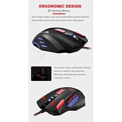 RGB One Hand Mechanical Gaming Keyboard and Backlit Mouse Combo, USB Wired Rainbow Letters Glow Single Hand Mechanical Keyboard,Gaming Keyboard Set for Laptop PC Computer Game and Work