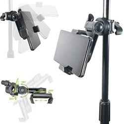 AccessoryBasics Music Boom Mic Microphone Stand Smartphone Mount w/360° Swivel Adjust Holder for Apple iPhone 11 Pro XR XS MAX X SE Samsung Galaxy S20 S10 12 Phones (Zoom Video Compatible)