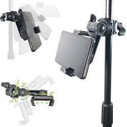 AccessoryBasics Music Boom Mic Microphone Stand Smartphone Mount w/360° Swivel Adjust Holder for Apple iPhone 11 Pro XR XS MAX X SE Samsung Galaxy S20 S10 12 Phones (Zoom Video Compatible)