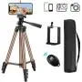 Phone Tripod with Wireless Remote, Eocean 50-inch Universal Tripod for Cellphone, Gopro and Camera with Universal Clip, Compatible with iPhone 11 Max Pro/Galaxy Note 9/S9/Google (Brown) Phone Tripod with Wireless Remote, Eocean 50-inch Universal Tripod for Cellphone, Gopro and Camera with Universal Clip, Compatible with iPhone 11 Max Pro/Galaxy Note 9/S9/Google (Brown)