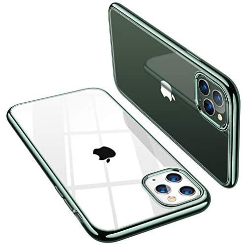 TORRAS Crystal Clear iPhone 11 Pro Case, [Anti-Yellowing] Soft Silicone Shockproof Thin Cover Slim Gel Phone Cases for iPhone 11 Pro 5.8 inch, Midnight Green