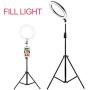 ALEXTREME LED Selfie Ring Light Lamp Cell Phone Holder for Live Stream Makeup Mini Video Dimmable Camera Ringlight for Studio Stand Photography 16cm (Tripod NOT Included)