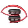Wireless Headset with Mic, Foldable Bluetooth Headphone with 3.5mm Audio Jack, Built-in Noise Cancelling Microphone, Support for Plug-in Card, for PC, Phone(Black+red)