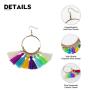 Tassel Earrings for Women Fashion - 15 Pack Colorful Drop Hook Fringe Earrings Set Tiered Thread Long Layered Ball Dangle Hoop Tassle Earrings Jewelry for Valentine Birthday Party Gift