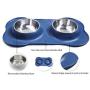 Vivaglory Dog Bowls Stainless Steel Water and Food Feeder with Non Spill Skid Resistant Silicone Mat for Pets Puppy Small Medium Dogs