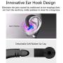 Ear Hook Wireless Bluetooth Headphones,LISN Painless Wearing Bluetooth Earpieces with Mic,Lightweight Non Ear Plug Single Ear Bluetooth Headsets for Cell Phone 8-10 Hrs Playtime(Black)