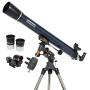 Celestron - AstroMaster 90EQ Refractor Telescope - Refractor Telescope for Beginners - Fully-Coated Glass Optics - Adjustable-Height Tripod - BONUS Astronomy Software Package