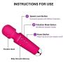LOVEFUN Mini Wand Massager for Women/Men, Wireless Personal Massager Handheld with 8 Powerful Speeds & 20 Modes, Waterproof, USB Rechargeable Wand Massage for Back Neck Shoulder Legs, Quiet -Rose