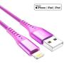 Lightning Cable iPhone Charger 4Color 4Pack(6/3/3/1ft) Apple MFi Certified Unbreakable Fast USB Charging Cord Compatible for iPhone11Pro MAX Xs XR X 8 7 6S Plus SE 5S 5C (Purple Blue Rose Green)