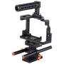 Andoer Aluminum Alloy Camera Cage Stabilizer for Sony A7II/A7III/A7SII/A7M3/A7RII/A7RIII with Cold Shoe Mount and Top Handle and 15mm Rod Baseplate Andoer Aluminum Alloy Camera Cage Stabilizer for Sony A7II/A7III/A7SII/A7M3/A7RII/A7RIII with Cold Shoe Mount and Top Handle and 15mm Rod Baseplate