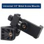 Universal Smartphone Cell Phone Mount Holder Adapter for Tripods or Stands with Standard 1/4 Inch Mount Screw, can Rotates Vertically and Horizontally