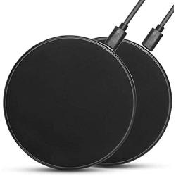 Fast Wireless Charger,2Pcs 10W/7.5W/5W S6/S7/S8/S9/S10/S20 Note 10 Wireless Charger Pad Compatible with iphone8/8plus iPhone X Samsung Galaxy S20/S10/S9/S8/S7/S6/Edge/Plus/S6 Active