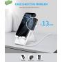 Adjustable Cell Phone Stand，SAIJI Foldable Desktop Phone Holder Cradle Dock for Office，Compatible with Phone 11 Pro xs xr x se 8，All Android Smartphones-White