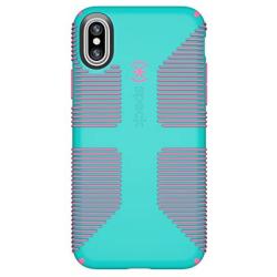 Speck Products CandyShell Grip Cell Phone Case for iPhone XS/iPhone X - Caribbean Blue/Bubblegum Pink