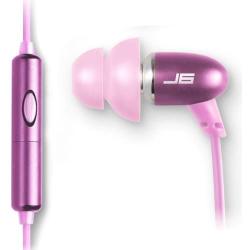 JLab Audio J6M High Fidelity Metal Ergonomic Earbuds Style Headphones w/Mic, Guaranteed for Life - Honeysuckle Pink