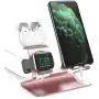 AhaStyle 3 in 1 Charging Stand Dock Aluminum Desktop Holder for Cell Phone, AirPods Pro/AirPods 2/ AirPods and Apple Watch Series 5/4/3/2/1(Rose Gold) AhaStyle 3 in 1 Charging Stand Dock Aluminum Desktop Holder for Cell Phone, AirPods Pro/AirPods 2/ AirPods and Apple Watch Series 5/4/3/2/1(Rose Gold)