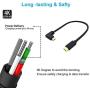 Poyiccot 90 Degree USB C to USB C Cable 1Feet, Right & Left Angled 90 Degree USB 3.1 Type-C Male to Male Fast Charging Cable for Laptop & Tablet & Mobile Phone (USB C Right M/M)