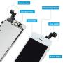 for iPhone 5S Screen Replacement with Home Button[White], Mobkitfp Full Assembly LCD Display Digitizer Screen with Magnetic Screw Mat+Repair Tools Kit+Tempered Glass for A1533, A1530, A1453, A1457