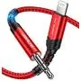 JSAUX Lightning to 3.5mm Audio Cable 6FT, [Apple Mfi Certified] iPhone Audio Headphone Jack Cable Lightning to Aux Cord Compatible with iPhone SE/11/11 Pro/11 Pro Max/X XR XS XS Max 8 8P 7 7P-Red