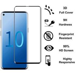 Keklle Galaxy S10 Screen Protector,[2 Pack][3D Curved][Anti-Scratch][Anti-Fingerprint][High Definition] Full Coverage Tempered Glass Screen Protector Suitable for Samsung S10