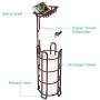 TomCare Toilet Paper Holder Toilet Paper Stand 4 Raised Feet Bathroom Accessories Portable Tissue Paper Dispenser Reserve Free Standing Toilet Paper Roll Storage Shelf Bathroom Bronze