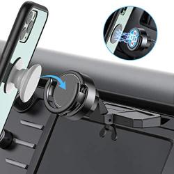 Car Phone Mount Miracase CD Slot Car Phone Holder [2 in 1] Magnetic PO Grip Stand Cell Phone Holder for Car Compatible with iPhone11 Pro Max XR Xs X 8 7 Plus Galaxy Note10 9 S10 9 Lg Moto Etc